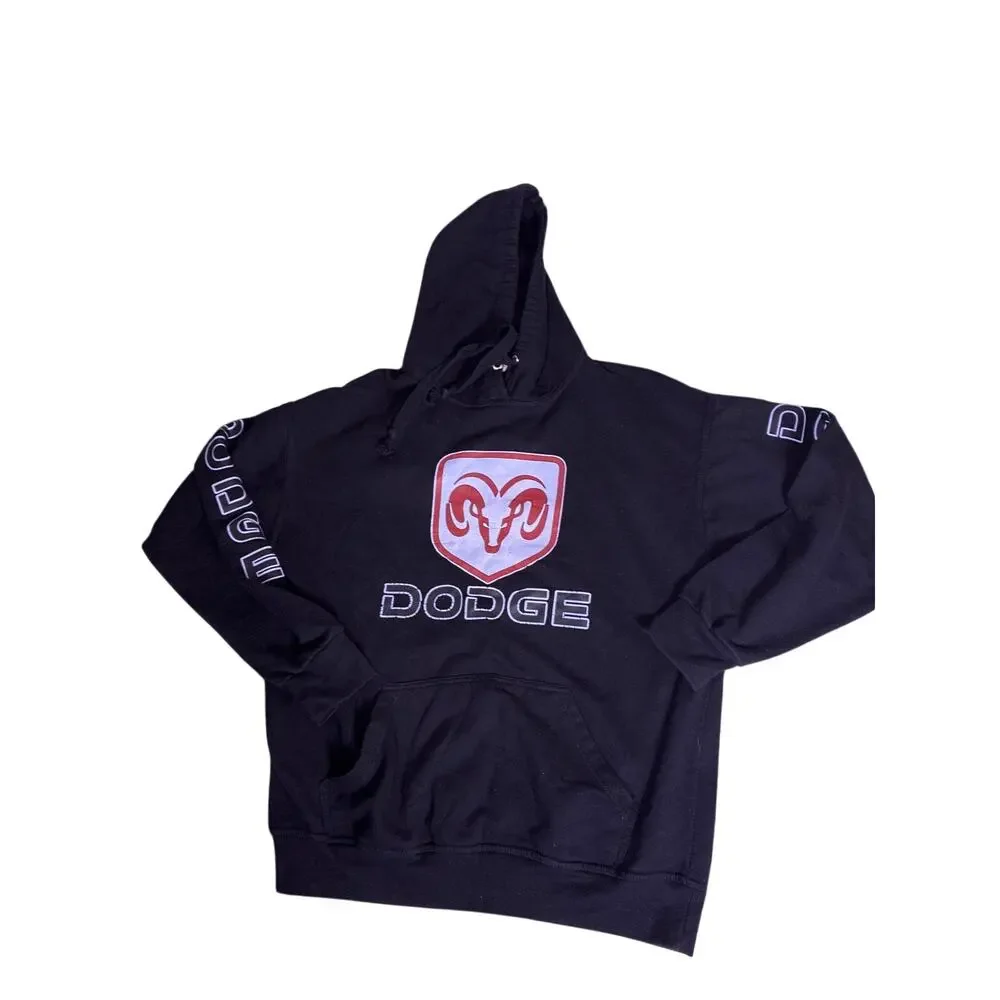 John Lauren Dodge Ram Hoodie Mens Large Black Graphic Pullover Automotive